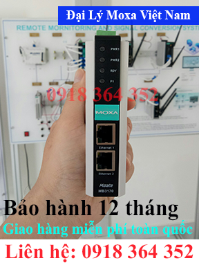 Bộ chuyển đổi Modbus RTU (RS232/485/422) sang Modbus TCP MB3170 Moxa Việt Nam