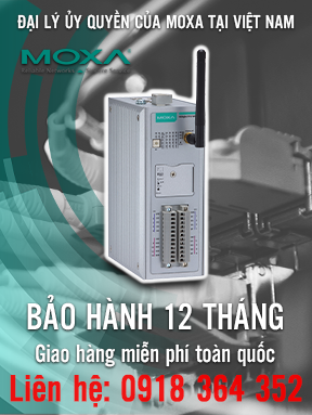 ioLogik 2512-WL1-US-T - Smart I/O công nghiệp WLAN, 8 DI, 8 DIO, Click & Go Plus, băng tần Hoa Kỳ, nhiệt độ hoạt động -30 đến 70 ° C - Moxa Việt Nam