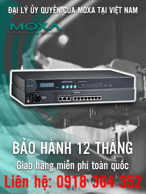 CN2650-16 - Bộ chuyển đổi 16 cổng RJ-45 8pin/RS-232/422/485 - 2 cổng 10/100M Ethernet - 15kV ESD - nguồn cấp 100VAC ~ 240VAC - Moxa Việt Nam