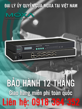 CN2650I-16 - Bộ chuyển đổi 16 cổng RJ-45 8pin/RS-232/422/485 - 2 cổng 10/100M Ethernet - cách ly quang 2kV - nguồn cấp 100VAC ~ 240VAC - Moxa Việt Nam