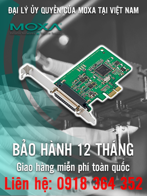 CP-132EL-DB9M - Card PCI chuyển đổi tín hiệu - 2 cổng RS-422/485 (bao gồm cáp đực DB9) - Moxa Việt Nam
