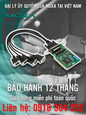 CP-134U-DB25M - Card PCI chuyển đổi tín hiệu - 4 cổng RS-422/485 - nhiệt độ hoạt động từ 0 đến 55 ° C (bao gồm cáp đực DB25) - Moxa Việt Nam