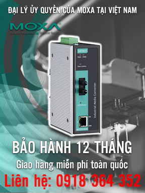 IMC-P101-M-ST - Thiết bị chuyển đổi quang điện công nghiệp  - 10 / 100BaseT (X) sang 100BaseFX - Đa chế độ  - Đầu nối ST - Nhiệt độ hoạt động 0 đến 60 ° C - Moxa Việt Nam