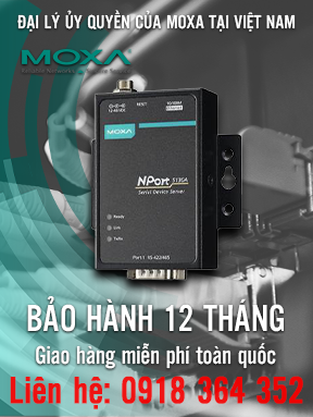 NPort 5130A - Bộ chuyển 10/100M Ethernet sang 1 cổng RS-422/485 - Nhiệt độ hoạt động 0 đến 60 ° C - Moxa Việt Nam