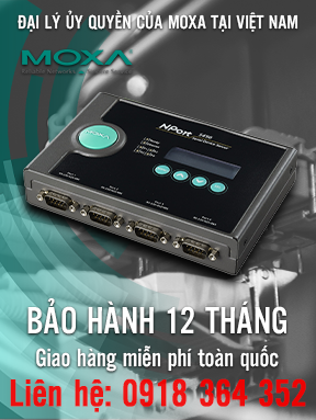 NPort 5450I-T - Bộ chuyển đổi 10/100M Ethernet sang 4 cổng RS-232/422/485 - Bảo vệ cách ly 2 kV -  Nhiệt độ hoạt động -40 đến 75 ° C - Moxa Việt Nam