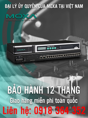 NPort 6650-16 - Bộ chuyển đổi 16 cổng RS-232/422/485 sang Ethernet - Có tính năng bảo mật - Đầu vào 100-240 VAC - Moxa Việt Nam