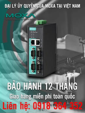 NPort IA5450AI - Bộ chuyển đổi 4 cổng RS232/485/422 sang Ethernet - 2 cổng 10 / 100BaseT (X) với IP đơn - Bảo vệ cách ly 2 kV - Nhiệt độ hoạt động 0 đến 60 ° C - Moxa Việt Nam