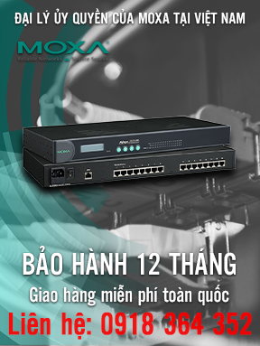 NPort 5630-16 - Bộ chuyển đổi 16 cổng RS485/422 sang Ethernet - Đầu nối RJ45 - Đầu vào nguồn 100-240 VAC - Moxa Việt Nam