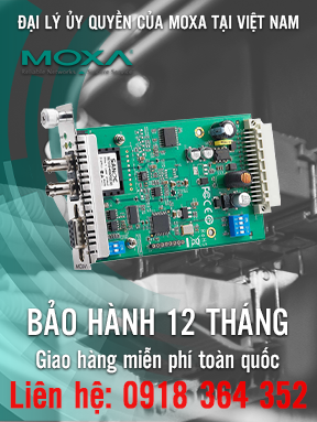 TCF-142-S-ST-RM - Card chuyển đổi RS232/485/422 sang quang - Chế độ đơn - Đầu nối ST - Moxa Việt Nam