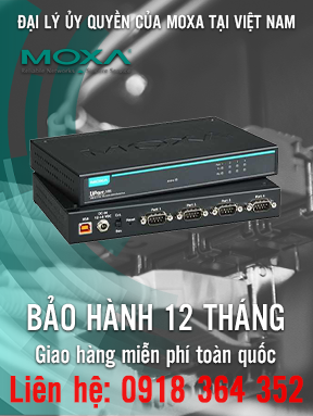 UPort 1410 - Bộ chuyển đổi tín hiệu USB sang 4 cổng RS232/422/485 - Moxa Việt Nam