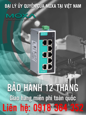 EDS-208A - Switch công nghiệp 8 cổng Ethernet - Nhiệt độ hoạt động -10 đến 60 ° C - Moxa Việt Nam