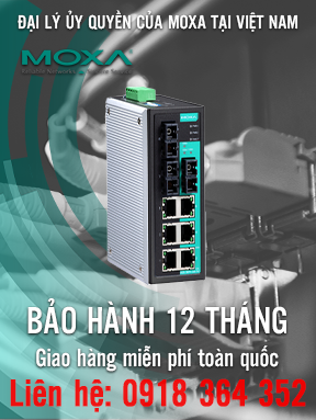 EDS-309-3M-SC-T - Bộ chuyển mạch Ethernet không quản lý với 6 cổng 10 / 100BaseT (X) - 3 cổng đa chế độ 100BaseFX với đầu nối SC - Cảnh báo đầu ra rơle - Nhiệt độ hoạt động -40 đến 75 ° C - Moxa Việt Nam