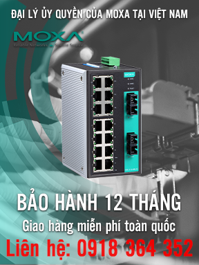 EDS-316-SS-SC - Bộ chuyển mạch Ethernet không quản lý với 14 cổng 10 / 100BaseT (X) - 2 cổng chế độ đơn 100BaseFX với đầu nối SC - Cảnh báo đầu ra rơle - Nhiệt độ hoạt động từ 0 đến 60 ° C - Moxa Việt Nam