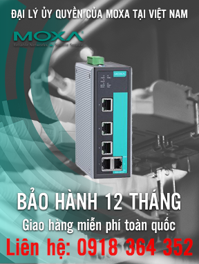 EDS-405A-PTP-T - Bộ chuyển mạch Ethernet có quản lý với 5 cổng 10 / 100BaseT (X) - Hỗ trợ giao thức IEEE 1588 PTPv2 - Nhiệt độ hoạt động từ -40 ° C đến 75 ° C - Moxa Việt Nam