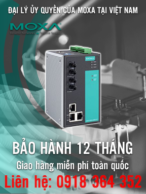 EDS-505A-MM-ST - Bộ chuyển mạch Ethernet có quản lý với 3 cổng 10 / 100BaseT (X) - 2 cổng đa chế độ 100BaseFX với đầu nối ST - Nhiệt độ hoạt động từ 0 đến 60 ° C - Moxa Việt Nam