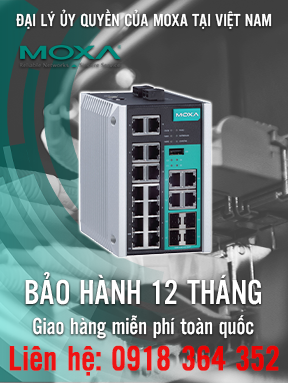 EDS-518E-4GTXSFP - Bộ chuyển mạch Gigabit Ethernet có quản lý với 14 cổng 10 / 100BaseT (X) - 4 cổng 10/100 / 1000BaseT (X) hoặc 100 / 1000BaseSFP - Nhiệt độ hoạt động -10 đến 60 ° C - Moxa Việt Nam