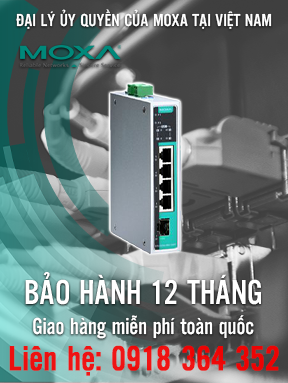 EDS-G205A-4PoE-1GSFP-T - Bộ chuyển mạch Gigabit PoE không quản lý với 4 cổng PoE 10/100 / 1000BaseT (X) - 1 cổng 1000BaseX (khe cắm SFP) - Nhiệt độ hoạt động từ -40 đến 75 ° C - Moxa Việt Nam