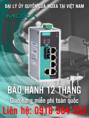 EDS-P206A-4PoE-M-SC-T - Bộ chuyển mạch Ethernet không quản lý với 1 cổng 10 / 100BaseT (X) - 4 cổng PoE và 1 cổng đa chế độ 100BaseFX với đầu nối SC - Nhiệt độ hoạt động -40 đến 75 ° C - Moxa Việt Nam