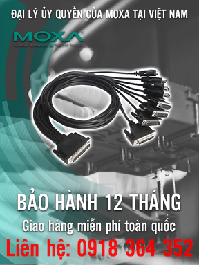 CBL-M62M25x8-100 - Cáp kết nối DB62 đực đến 8 đầu DB25 đực - 1 m - Moxa Việt Nam