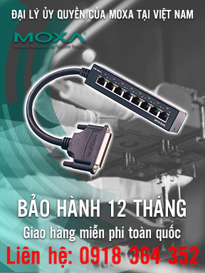 OPT 8S+ - Bộ kết nối đầu cái VHDCI 68 đến 8 đầu DB25 với bảo vệ chống sét lan truyền - Moxa Việt Nam