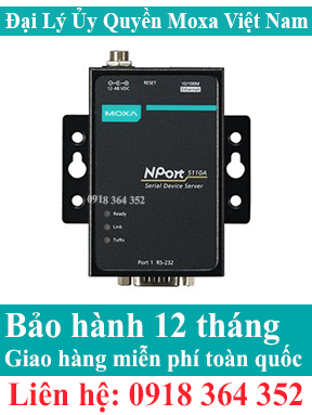 Nport 5110A; Bộ chuyển đổi 1 cổng Serial RS232  sang 1 cổng Ethernet; Đại Lý Moxa Việt Nam