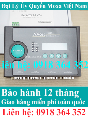 Nport 5450 ; Bộ chuyển đổi 4 cổng Serial RS232/485/422 sang 1 cổng Ethernet; Đại Lý Moxa Việt Nam