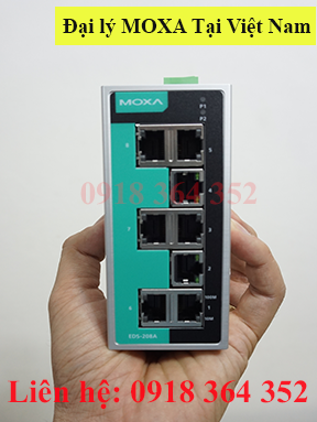 EDS-208A-T: Switch công nghiệp 8 cổng 10/100BaseT(X), nhiệt độ từ -40 đến 75°C, Moxa Việt Nam Đại Lý Moxa Việt Nam