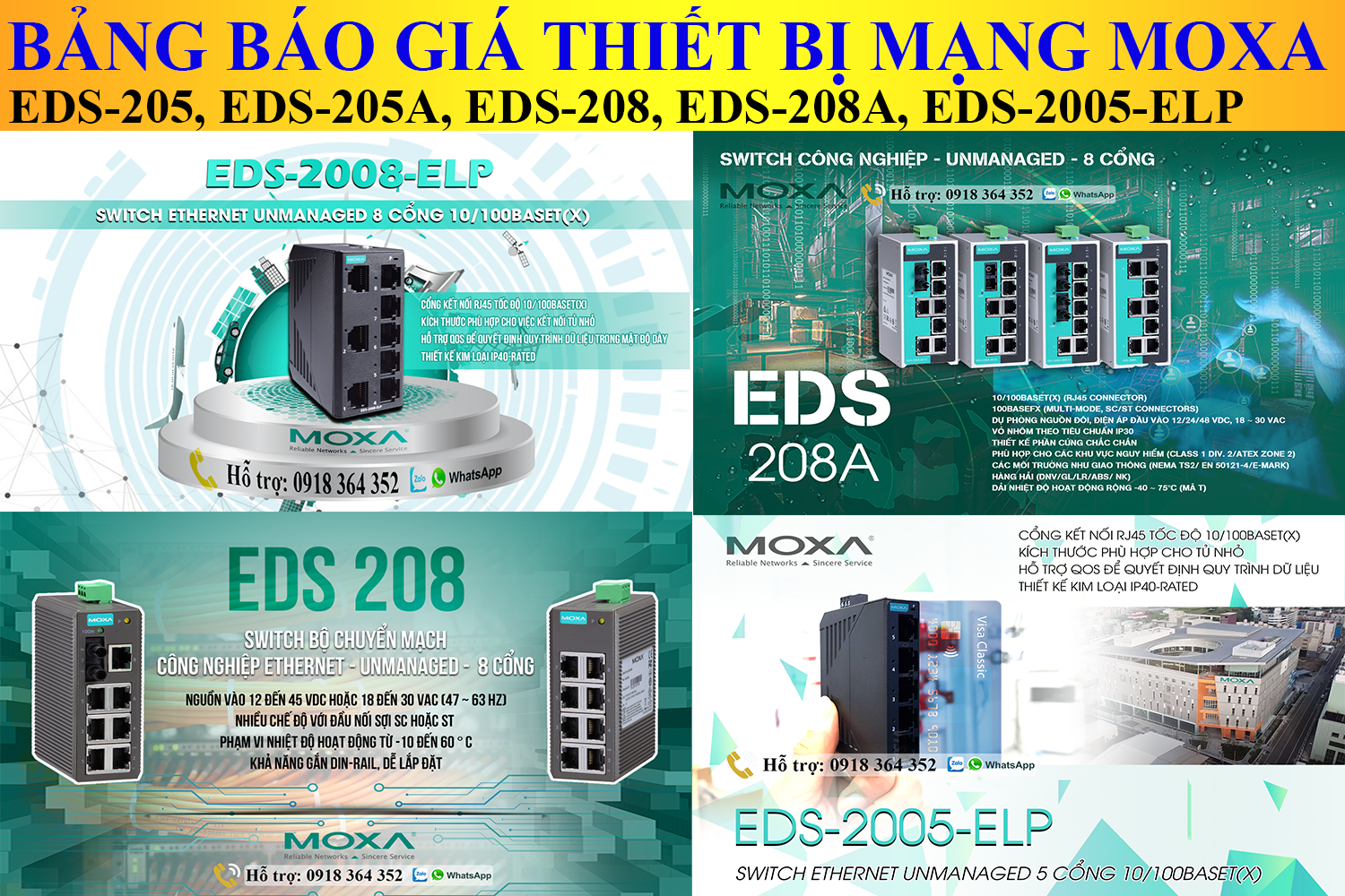 Giá EDS-205, EDS-205A, EDS-208, EDS-208A, EDS-2005-ELP, EDS-2008-ELP Moxa Việt Nam