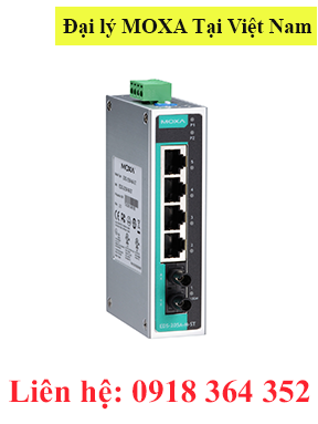 EDS-205A-M-ST: Switch công nghiệp 4 cổng 10/100BaseT(X), và 1 cổng quang 100BaseFX multi-mode ST port, -10 đến 60°C, Moxa Việt Nam Đại Lý Moxa Việt Nam