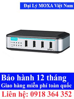 Thiết bị chuyển tín hiệu Serial RS232,485,422 sang USB Công nghiệp Model: UPort 204 Moxa Việt Nam, Moxa ViệtNam