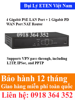 Model : PRD-2410N ,4 Gigabit PSE LAN Port + 1 Gigabit PD WAN Port NAT Router  Eten Việt Nam Eten VietNam
