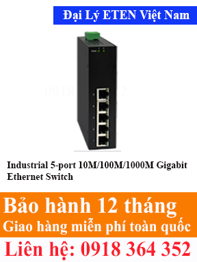 Model : IGE-2500, Industrial 5-port 10M/100M/1000M Gigabit Ethernet Switch Eten Việt Nam Eten VietNam
