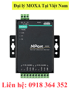 NPort 5232-T Bộ chuyển đổi 2 cổng RS485/422 sang Ethernet Moxa Việt Nam Moxa Vietnam