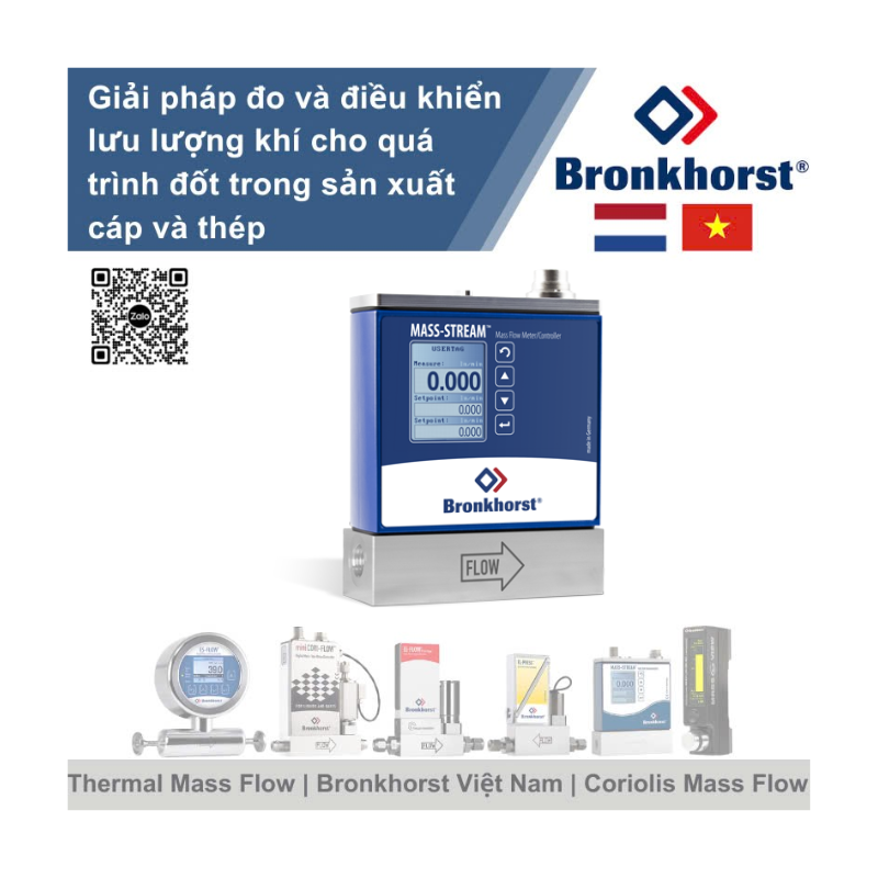 MASS-STREAM D-6340 Đồng hồ đo lưu lượng nhiệt trực tiếp cho khí, được bảo vệ IP65 Bronkhorst Vietnam