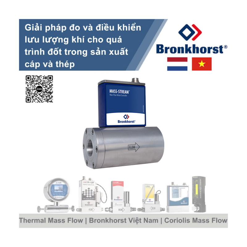 MASS-STREAM D-6380 Đồng hồ đo lưu lượng khối lượng nhiệt trực tiếp cho khí, được bảo vệ IP65 Bronkhorst Vietnam