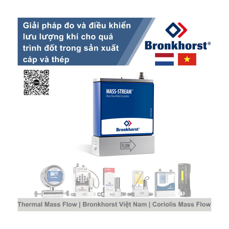 MASS-STREAM D-6421 MFC Bộ điều khiển lưu lượng nhiệt trực tiếp cho khí, được bảo vệ IP65 Bronkhorst Vietnam