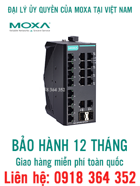 EDS-2018-ML-2GTXSFP-T - Switch Ethernet Unmanaged 16 cổng và 2 cổng combo Gigabit Ethernet - Đại lý switch mạng công nghiệp - Moxa Việt Nam