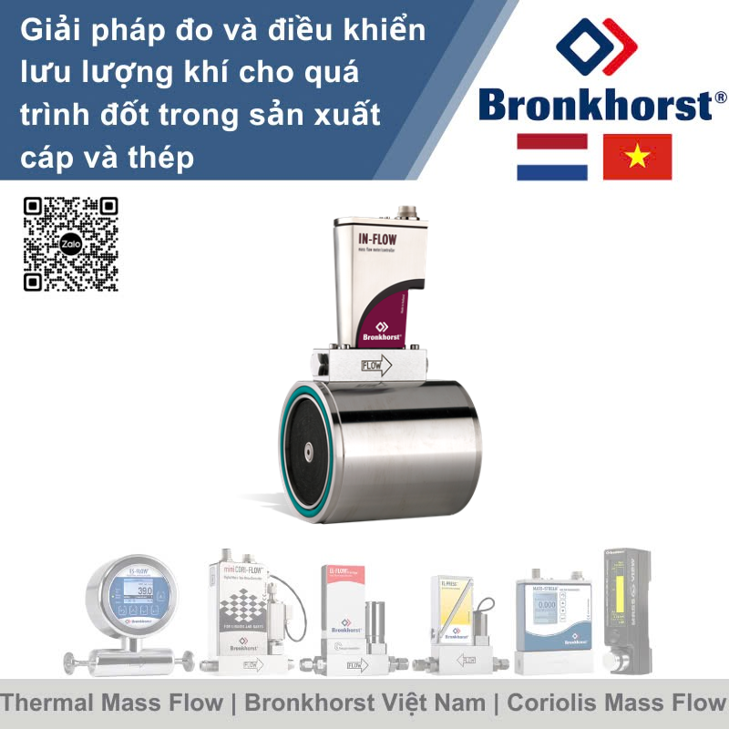 IN-FLOW High-Flow F-106BI Đồng hồ đo lưu lượng khối kiểu công nghiệp cho lưu lượng khí cao Bronkhorst Vietnam