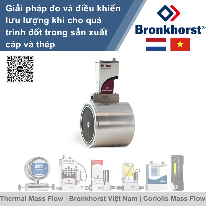 IN-FLOW High-Flow F-106DI Đồng hồ đo lưu lượng khối kiểu công nghiệp cho lưu lượng khí cao Bronkhorst Vietnam