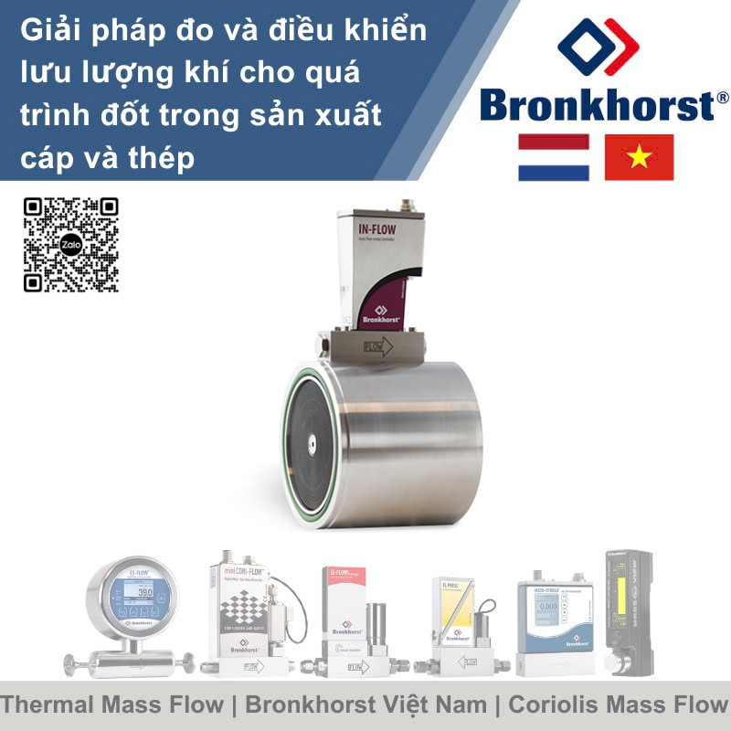 IN-FLOW High-Flow F-106EI Đồng hồ đo lưu lượng khối kiểu công nghiệp cho lưu lượng khí cao Bronkhorst Vietnam