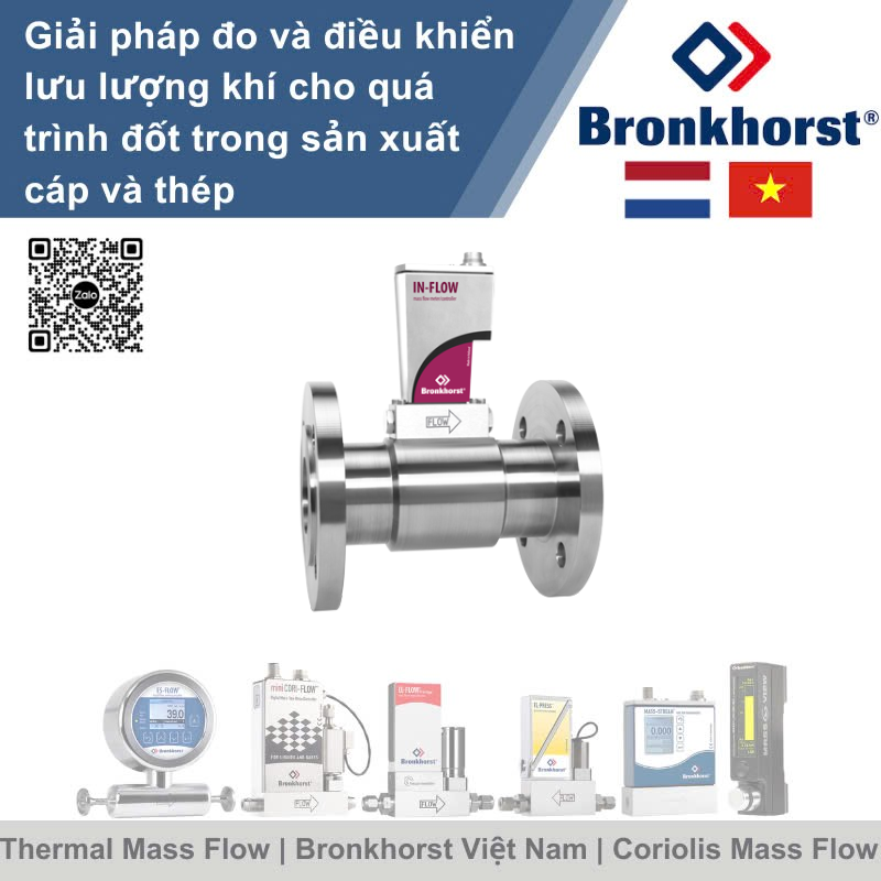 IN-FLOW High-Flow F-107AI Đồng hồ đo lưu lượng khối kiểu công nghiệp cho lưu lượng khí cao Bronkhorst Vietnam