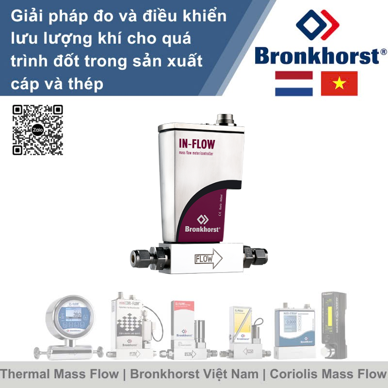 IN-FLOW F-121MI Đồng hồ đo lưu lượng khối lượng áp suất cao cho khí, kiểu công nghiệp Bronkhorst Vietnam