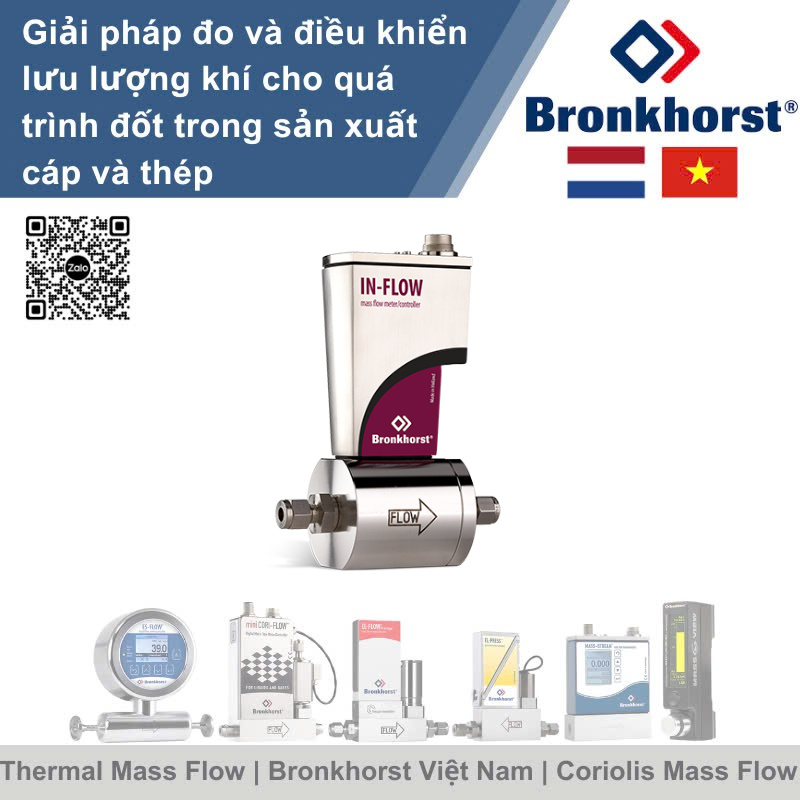 IN-FLOW F-122MI Đồng hồ đo lưu lượng khối lượng áp suất cao cho khí, kiểu công nghiệp Bronkhorst Vietnam