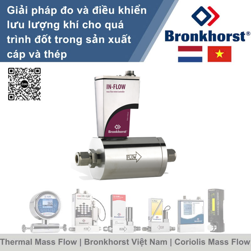 IN-FLOW F-133MI Đồng hồ đo lưu lượng khối lượng áp suất cao cho khí, kiểu công nghiệp Bronkhorst Vietnam