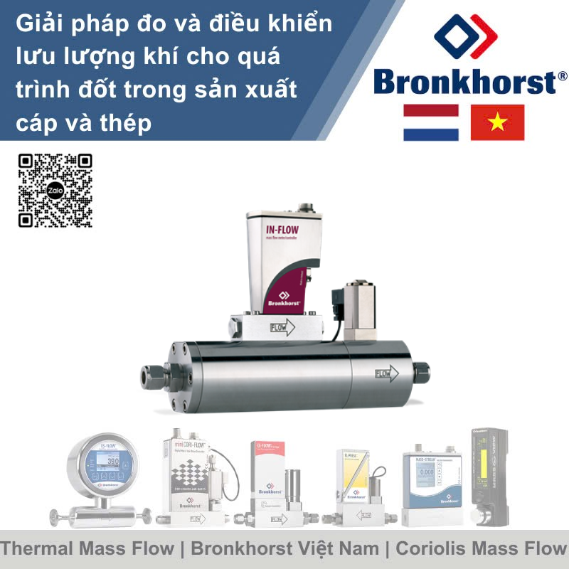 IN-FLOW High-Flow F-206BI Bộ điều khiển lưu lượng khối kiểu công nghiệp cho lưu lượng khí cao Bronkhorst Vietnam