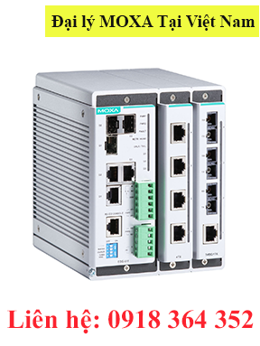 EDS-611: Switch công nghiệp hỗ trợ 2 khe cắm, mỗi khe hỗ trợ 4 cổng Ethernet, tối đa 8 cổng Ethenet, hỗ trợ thêm 3 cổng Gigabit, nhiệt độ từ 0 đến 60°C, Moxa Việt Nam Đại Lý Moxa Việt Nam 
