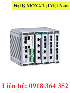 EDS-619: Switch công nghiệp hỗ trợ 4 khe cắm, mỗi khe hỗ trợ 4 cổng Ethernet, tối đa 16 cổng Ethenet, hỗ trợ thêm 3 cổng Gigabit, nhiệt độ từ 0 đến 60°C, Moxa Việt Nam Đại Lý Moxa Việt Nam 