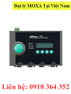 NPort 5450I-T Bộ chuyển đổi 4 cổng RS232/422/485 sang Ethernet Moxa Việt Nam Moxa Vietnam