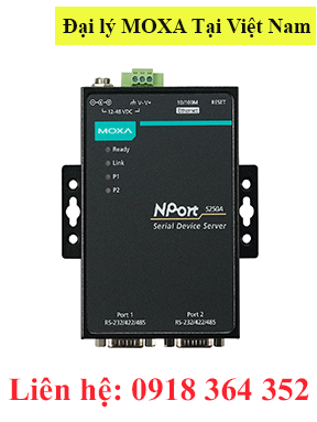 NPort 5250A Bộ chuyển đổi 2 cổng RS232/485/422 sang Ethernet Moxa Việt Nam Moxa Vietnam