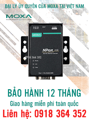 Nport 5150: Bộ chuyển đổi 1 cổng Ethernet sang 1 cổng nối tiếp RS232/485/422 giá rẻ, Đại Lý Moxa Việt Nam